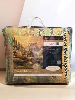 Thomas Kinkade 3 Piece Quilt Set Full/Queen The Lords Prayeron Dogwood Chapel